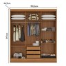 Guarda-roupa Modulado Casal Completo 4 Peças 8 Portas com Maleiro e Espelho Smart Espresso Móveis - 9