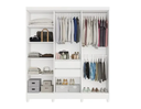 Ver imagem 3 de Guarda Roupa Casal Ripado 6 Pts c/ Pés Branco c/Naturale MDF Cabo Frio Bianchi