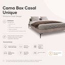 Ver imagem 3 de Cama Base Box Casal Unique 138x188 Sommier Moderno Pés de Ferro Bouclê Capuccino - Abmaza
