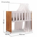 Ver imagem 4 de Mini Berço Moisés Multifuncional 100% MDF com Colchão Incluso Multimóveis Crtig-BER004 Branco/