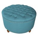 Ver imagem 1 de Puff Amora 80 Cm Suede Azul Turqueza Slk Decor Amara