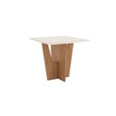 Ver imagem 3 de Conjunto de Jantar Vértice 4 Lugares Tampo MDF com Vidro Cadeiras Milla Off White 90cm Móveis Henn