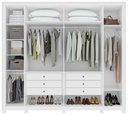 Ver imagem 2 de Guarda-Roupas Casal 6 Portas 6 Gavetas com Pés 100% MDF com 4 Espelhos Imperatore - Lp - Rei de Casa