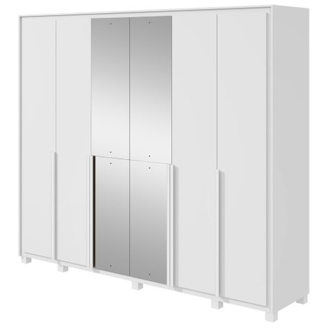Guarda-Roupas Casal 6 Portas 6 Gavetas com Pés 100% MDF com 4 Espelhos Imperatore - Lp - Rei de Casa
