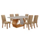 Ver imagem 1 de Mesa de Jantar Alvorada 180cm Tampo Mdf Vidro Canto Copo com 6 Cadeiras Lira