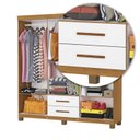Ver imagem 6 de Guarda-Roupa 6 Portas 2 Gavetas com Pés Aurora Branco/Cinamomo