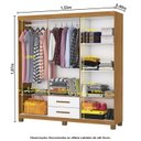 Ver imagem 5 de Guarda-Roupa 6 Portas 2 Gavetas com Pés Aurora Branco/Cinamomo