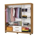 Ver imagem 4 de Guarda-Roupa 6 Portas 2 Gavetas com Pés Aurora Branco/Cinamomo