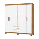 Ver imagem 2 de Guarda-Roupa 6 Portas 2 Gavetas com Pés Aurora Branco/Cinamomo