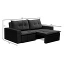 Ver imagem 3 de Sofá Retrátil 2 Lugares 1,80m Londres Suede Preto Mirra Decor