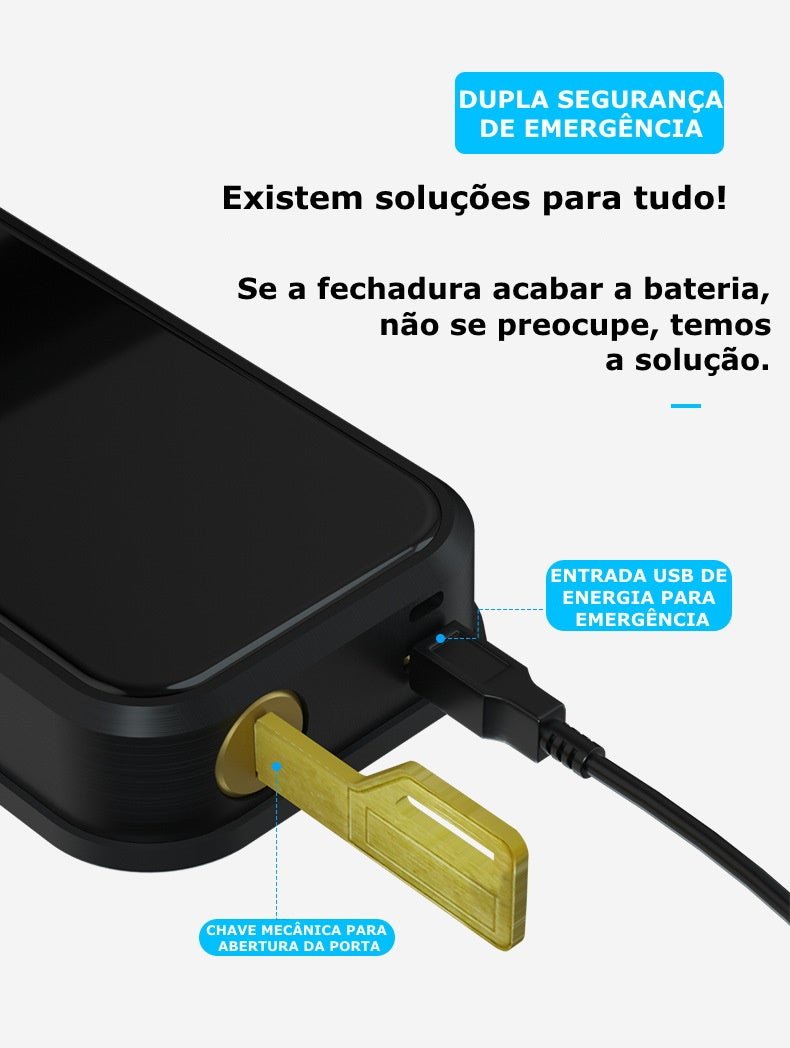 Fechadura Digital Biométrica Smart Primebras Para Porta de Madeira - 3