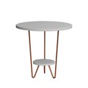 Ver imagem 2 de Mesa Lateral Redonda Industrial Italy Ferro Cobre e Tampo Branco