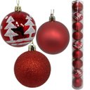 Ver imagem 2 de Kit 27 Bolas Enfeite Natalino Árvore Natal Vermelho Glitter