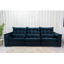 Ver imagem 3 de Sofá Retrátil e Reclinável Ipanema 2,10m em Tecido Veludo C/ 03 Módulos - Montagem Inclusa