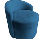 Ver mais imagens de Kit Namoradeira + 2 Poltronas Yara Orgânica Bouclé Azul Marinho