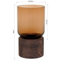 Ver imagem 3 de Mondello Vaso 18x10x10cm Vidro Âmbar Base Madeira