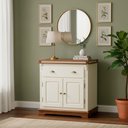 Ver imagem 2 de Balcão Manchester 2 Portas 1 Gaveta 89 X 90 X 45 Cm (a X L X P) - Cor Offwhite/imbuia Glazer