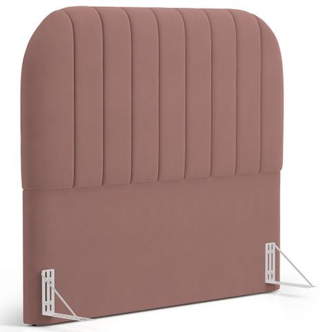 Cabeceira Cama Box Queen Estofada Orgânica 160cm Alice W01 Suede Rosê - Lyam Decor