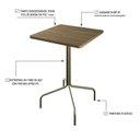 Ver imagem 4 de Mesa Bistrô Quadrada Barcelona 80cm Marrom/Ciliegio