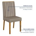 Ver imagem 7 de Kit 6 Cadeiras para Sala de Jantar Pés em Madeira Maciça Mari Cinza/Cinamomo/Linho Prata