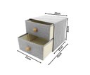 Ver imagem 2 de Caixa Organizadora 2 Gavetas Linho Cinza Com Puxador 20x22cm