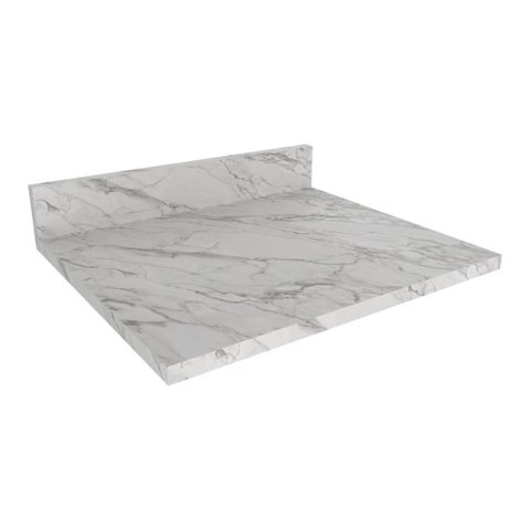Tampo Mdp 25mm para Balcão de Cozinha 60cm Multimóveis Cr20427 Mármore Branco Mármore Branco