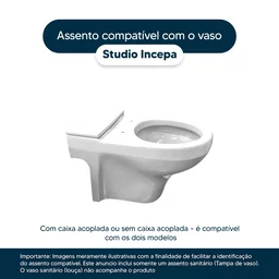 Assento Sanitário Poliéster Studio Branco para vaso Incepa - 4