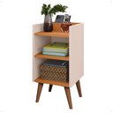 Ver imagem 5 de Mesa de Cabeceira Criado Quarto Escritório Max Retro - Off e Cinamomo
