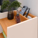 Ver imagem 4 de Mesa de Cabeceira Criado Quarto Escritório Max Retro - Off e Cinamomo