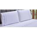Ver imagem 4 de Jogo lençol Floral quarto casal Queen bordado 4 peças 2fronha: Branco com Cinza