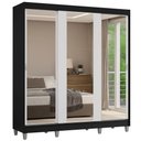 Ver imagem 3 de Guarda-Roupa Casal com Pés 3 Portas de Correr de Espelho Reno Madesa
