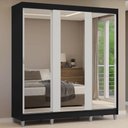 Ver imagem 1 de Guarda-Roupa Casal com Pés 3 Portas de Correr de Espelho Reno Madesa