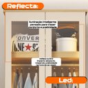 Ver imagem 6 de Guarda-Roupas Solteiro 2 Portas Reflecta com LED 2 Gavetas Interna com Pés Atlas Cinamomo Off White