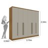 GUARDA ROUPA CASAL 6 PORTAS 8 GAVETAS SEVILLA TCIL - 2