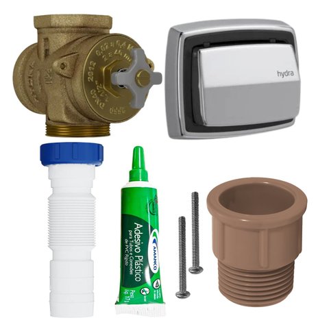 Kit Válvula Hydra Max 1.1/2" Acabamento Cromado e Adaptadores 2550c112k100
