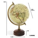 Ver imagem 2 de Globo Terrestre com Base Arredondada em Madeira e Plástico 32cm