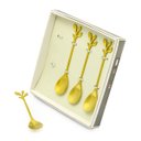 Ver imagem 4 de Colher Colherzinha Formato Folhas Aço Inox 4 Unidades:Dourado