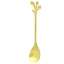 Ver imagem 3 de Colher Colherzinha Formato Folhas Aço Inox 4 Unidades:Dourado