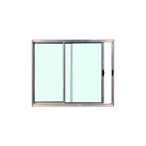 Janela de Correr 2 Folhas de Alumínio Brilhante 120x120