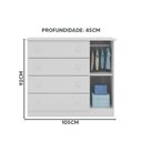 Ver imagem 4 de Conjunto para Quarto de Bebê Berço Cômoda e Roupeiros Branco Helene Phoenix Baby