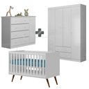Ver imagem 6 de Conjunto para Quarto de Bebê Berço Cômoda e Roupeiros Branco Helene Phoenix Baby