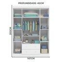Ver imagem 2 de Conjunto para Quarto de Bebê Berço Cômoda e Roupeiros Branco Helene Phoenix Baby