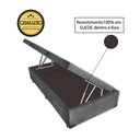 Ver imagem 1 de Base Box Baú Solteirão Luxo Blindado NK Camas Suede Cinza 49x96x203