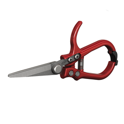 Tesoura de Poda Longa 6.1/2" Aço Inox Cabo Emborrachado Cor Vermelho Durín - 1