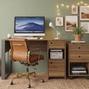 Ver imagem 4 de Mesa Escritorio 1 Gaveta Byte com Gaveteiro 2 Gavetas Byte 100%BP Marrom