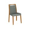 Kit 2 Cadeiras de Jantar Estofadas Jade Veludo Cinza Base Madeira Maciça Mel - 3