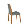 Kit 2 Cadeiras de Jantar Estofadas Jade Veludo Cinza Base Madeira Maciça Mel - 5