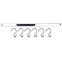 Ver imagem 1 de Barra 55cm com 6 Ganchos Aço Inox Suporte Porta Utensílios para Cozinha Haus Domama