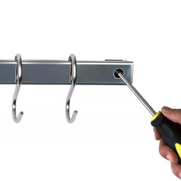 Barra 55cm com 6 Ganchos Aço Inox Suporte Porta Utensílios para Cozinha Haus Domama - 4