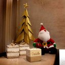 Ver imagem 6 de Porta Vela Quadrado Natal Saúde Madeira E Dourado 7Cm